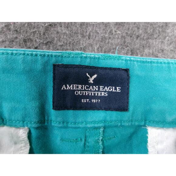 American Eagle Shorts Womens 4 Teal Shortie Casual Preppy Beachy Summer Chic - Picture 8 of 12